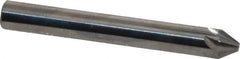 Made in USA - 1/4" Head Diam, 1/4" Shank Diam, 6 Flute 60° Solid Carbide Countersink - Bright Finish, 2" OAL, 0.078" Nose Diam, Single End, Straight Shank, Right Hand Cut - Best Tool & Supply