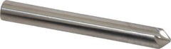 Made in USA - 1/4" Head Diam, 1/4" Shank Diam, 6 Flute 90° Solid Carbide Countersink - Bright Finish, 2" OAL, 0.046" Nose Diam, Single End, Straight Shank, Right Hand Cut - Best Tool & Supply