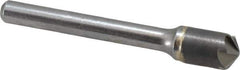 Made in USA - 3/8" Head Diam, 1/4" Shank Diam, 6 Flute 120° Solid Carbide Countersink - Bright Finish, 2-1/2" OAL, 0.062" Nose Diam, Single End, Straight Shank, Right Hand Cut - Best Tool & Supply