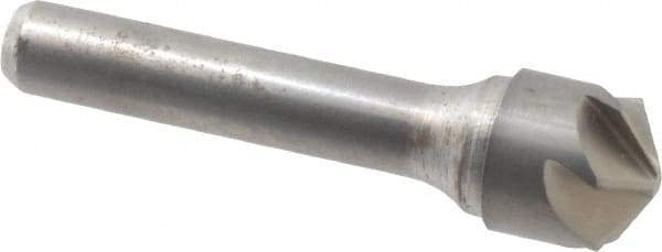 Made in USA - 5/8" Head Diam, 3/8" Shank Diam, 6 Flute 120° Solid Carbide Countersink - Bright Finish, 2-5/8" OAL, 0.109" Nose Diam, Single End, Straight Shank, Right Hand Cut - Best Tool & Supply