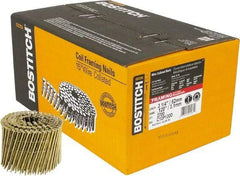 Stanley Bostitch - 11 Gauge 0.12" Shank Diam 3-1/4" Long Framing Nails for Power Nailers - Steel, Galvanized Finish, Screw Shank, Coil Wire Collation, Round Head, Diamond Point - Best Tool & Supply