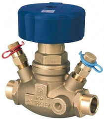 NIBCO - 1/2" Pipe, Threaded End Connections, Straight Calibrated Balance Valve - 100mm Long, 97mm High, 240 Max psi, Brass Body - Best Tool & Supply