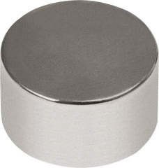 Mag-Mate - 3/4" Diam x 1/2" High Neodymium Rare Earth Magnet - 22 Lb Max Capacity, 180°F Max, Nickel Plated - Best Tool & Supply