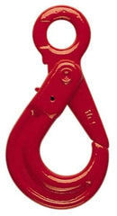 Pewag - 18,100 Lb Capacity, Chain Grade 80, Alloy Steel Eye Hook - 2.64" Hook Throat, 10" Reach, 1-31/32" Eye ID, 5/8" Chain Diam, Dacromet - Best Tool & Supply