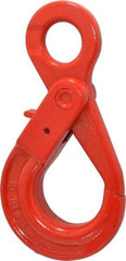 Pewag - 7,100 Lb Capacity, Chain Grade 80, Alloy Steel Eye Hook - 6-13/16" Reach, 1-3/8" Eye ID, 3/8" Chain Diam, Dacromet - Best Tool & Supply