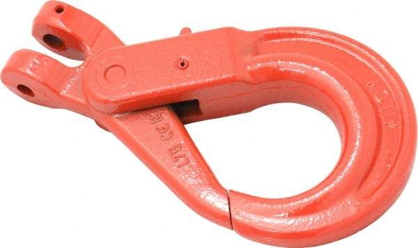 Pewag - 3/8 Inch Chain Diameter, Grade 80 Clevis Hook - 7,100 Lbs. Load Capacity, 15/32 Inch Inside Diameter, 15/32 Inch Pin Diameter, 1-31/32 Inch Hook Throat, 1-49/64 Inch Hook Width - Best Tool & Supply