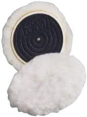 3M - 3" Diam Wool Bonnet Pad - 15/16" Pile, Hook & Loop Attachment - Best Tool & Supply