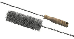 Schaefer Brush - 3" Diam, 6" Bristle Length, Boiler & Furnace Fiber Brush - Standard Wood Handle, 42" OAL - Best Tool & Supply