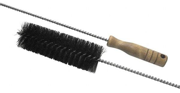 Schaefer Brush - 3" Diam, 6" Bristle Length, Boiler & Furnace Fiber & Hair Brush - Standard Wood Handle, 27" OAL - Best Tool & Supply