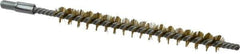 Schaefer Brush - 3" Brush Length, 5/16" Diam, Double Stem, Single Spiral Tube Brush - 4-1/2" Long, Brass, 8-32 Male Connection - Best Tool & Supply