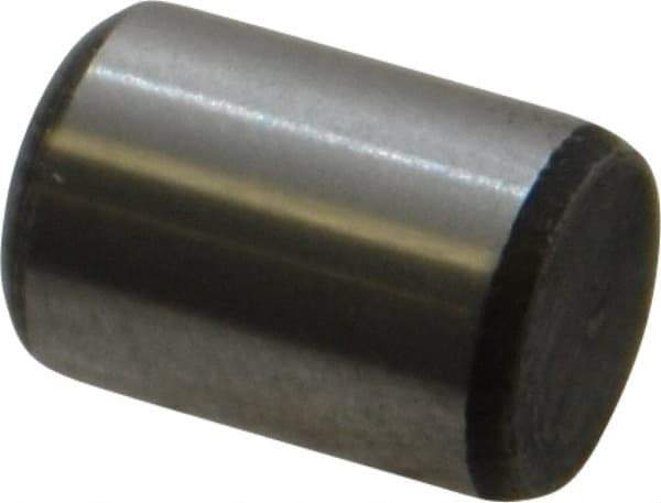 Value Collection - 1/4" Diam x 3/8" Pin Length Alloy Steel Standard Dowel Pin - C 50-58 Hardness, 12,800 Lb Breaking Strength, 1 Beveled & 1 Rounded End - Best Tool & Supply