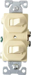 Cooper Wiring Devices - 1 Pole, 120/277 VAC, 15 Amp, Flush Mounted, Duplex Switch - NonNEMA Configuration, 2 Switch, Back Side Wiring, cULus Listed, NOM 426, RoHS Compliant Standard - Best Tool & Supply