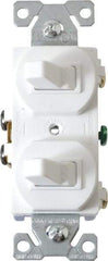 Cooper Wiring Devices - 1 Pole, 120/277 VAC, 15 Amp, Flush Mounted, Duplex Switch - NonNEMA Configuration, 2 Switch, Back Side Wiring, cULus Listed, NOM 426, RoHS Compliant Standard - Best Tool & Supply