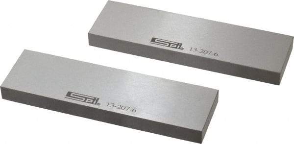 SPI - 6" Long x 1-3/4" High x 1/2" Thick, Steel Parallel - 0.0003" & 0.002" Parallelism, Sold as Matched Pair - Best Tool & Supply