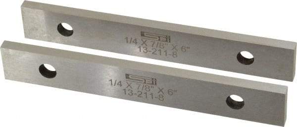 SPI - 6" Long x 7/8" High x 1/4" Thick, Steel Parallel - 0.0003" & 0.002" Parallelism, Sold as Matched Pair - Best Tool & Supply