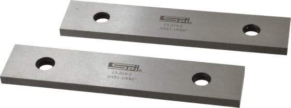 SPI - 6" Long x 1-1/4" High x 1/4" Thick, Steel Parallel - 0.0003" & 0.002" Parallelism, Sold as Matched Pair - Best Tool & Supply