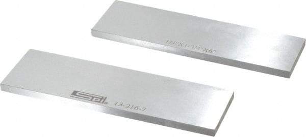 SPI - 6" Long x 1-3/4" High x 1/4" Thick, Steel Parallel - 0.0003" & 0.002" Parallelism, Sold as Matched Pair - Best Tool & Supply