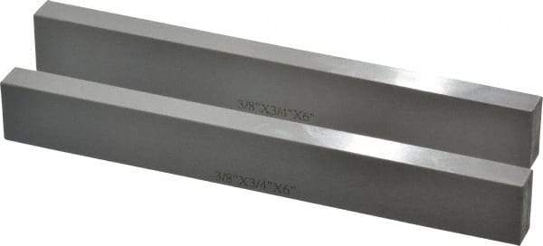 SPI - 6" Long x 3/4" High x 3/8" Thick, Steel Parallel - 0.0003" & 0.002" Parallelism, Sold as Matched Pair - Best Tool & Supply