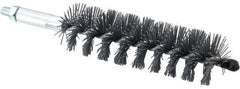 Schaefer Brush - 4" Brush Length, 1-1/4" Diam, Single Stem, Single Spiral Tube Brush - 6-1/4" Long, Silicone Carbide Impregnated Nylon, 1/4-28 Male Connection - Best Tool & Supply