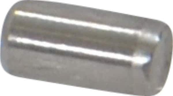 Made in USA - 3/32" Diam x 3/16" Pin Length Grade 8 Alloy Steel Standard Dowel Pin - Bright Finish, 1 Beveled & 1 Rounded End - Best Tool & Supply