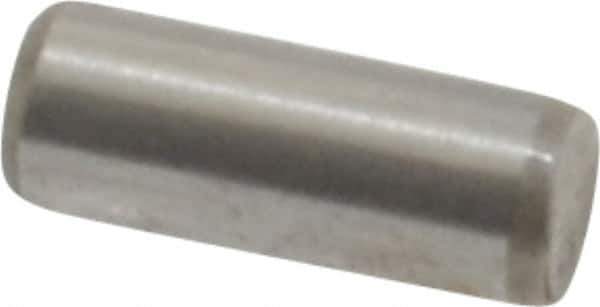 Made in USA - 3/32" Diam x 1/4" Pin Length Grade 8 Alloy Steel Standard Dowel Pin - Bright Finish, 1 Beveled & 1 Rounded End - Best Tool & Supply