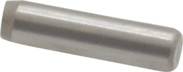 Made in USA - 3/32" Diam x 3/8" Pin Length Grade 8 Alloy Steel Standard Dowel Pin - Bright Finish, 1 Beveled & 1 Rounded End - Best Tool & Supply