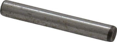 Made in USA - 1/8" Diam x 7/8" Pin Length Grade 8 Alloy Steel Standard Dowel Pin - Bright Finish, C 47-58 & C 60 (Surface) Hardness, 1,840 Lb (Single Shear), 3,680 Lb (Double Shear) Breaking Strength, 1 Beveled & 1 Rounded End - Best Tool & Supply