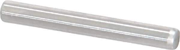 Made in USA - 1/8" Diam x 1" Pin Length Grade 8 Alloy Steel Standard Dowel Pin - Bright Finish, C 47-58 & C 60 (Surface) Hardness, 1,840 Lb (Single Shear), 3,680 Lb (Double Shear) Breaking Strength, 1 Beveled & 1 Rounded End - Best Tool & Supply