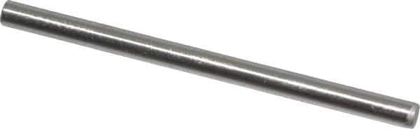 Made in USA - 1/8" Diam x 2" Pin Length Grade 8 Alloy Steel Standard Dowel Pin - Bright Finish, C 47-58 & C 60 (Surface) Hardness, 1,840 Lb (Single Shear), 3,680 Lb (Double Shear) Breaking Strength, 1 Beveled & 1 Rounded End - Best Tool & Supply