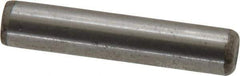 Made in USA - 1/4" Diam x 1-1/4" Pin Length Grade 8 Alloy Steel Standard Dowel Pin - Bright Finish, C 47-58 & C 60 (Surface) Hardness, 14,720 Lb (Double Shear), 7,360 Lb (Single Shear) Breaking Strength, 1 Beveled & 1 Rounded End - Best Tool & Supply