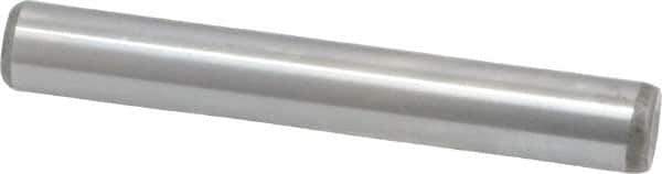 Made in USA - 1/4" Diam x 1-3/4" Pin Length Grade 8 Alloy Steel Standard Dowel Pin - Bright Finish, C 47-58 & C 60 (Surface) Hardness, 14,720 Lb (Double Shear), 7,360 Lb (Single Shear) Breaking Strength, 1 Beveled & 1 Rounded End - Best Tool & Supply