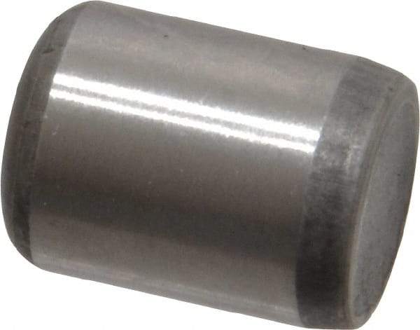 Made in USA - 3/8" Diam x 1/2" Pin Length Grade 8 Alloy Steel Standard Dowel Pin - Bright Finish, C 47-58 & C 60 (Surface) Hardness, 16,550 Lb (Single Shear), 33,100 Lb (Double Shear) Breaking Strength, 1 Beveled & 1 Rounded End - Best Tool & Supply