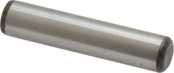 Made in USA - 3/8" Diam x 1-3/4" Pin Length Grade 8 Alloy Steel Standard Dowel Pin - Bright Finish, C 47-58 & C 60 (Surface) Hardness, 16,550 Lb (Single Shear), 33,100 Lb (Double Shear) Breaking Strength, 1 Beveled & 1 Rounded End - Best Tool & Supply