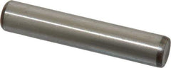 Made in USA - 3/8" Diam x 2" Pin Length Grade 8 Alloy Steel Standard Dowel Pin - Bright Finish, C 47-58 & C 60 (Surface) Hardness, 16,550 Lb (Single Shear), 33,100 Lb (Double Shear) Breaking Strength, 1 Beveled & 1 Rounded End - Best Tool & Supply