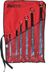 Proto - 7 Piece, 5/16" x 3/8" to 1-1/16" x 1-1/8", 12 Point Box End Wrench Set - Inch Measurement Standard, Full Polish Finish, Comes in Nylon Roll - Best Tool & Supply