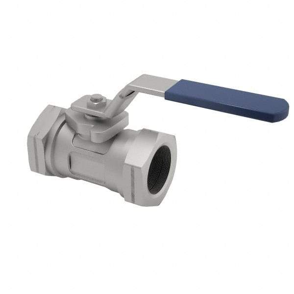 NIBCO - 3/8" Pipe, Reduced Port, Carbon Steel Standard Ball Valve - 1 Piece, Inline - One Way Flow, FNPT x FNPT Ends, Locking Lever Handle, 2,000 WOG - Best Tool & Supply