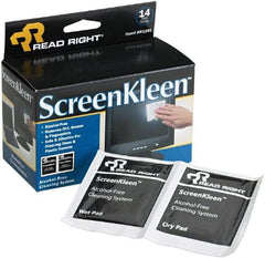 READ RIGHT - Pre-Moistened Screen Cleaning Wipes - Box, 5" x 5" Sheet Size, White - Best Tool & Supply