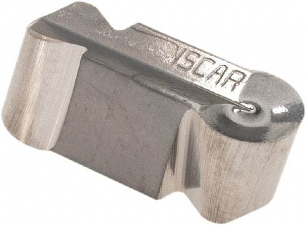 Iscar - 500250GIPA Grade IC20, 5mm Cutting Width Carbide Grooving Insert - 2.5mm Max Depth of Cut, Neutral, 2.5mm Corner Radius, Uncoated - Best Tool & Supply