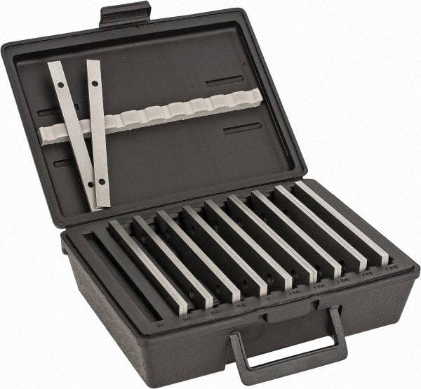 Fowler - 20 Piece, 6 Inch Long Steel Parallel Set - 1/2 to 1-5/8 Inch High, 1/8 to 1/8 Inch Thick, 50 RC Hardness, Sold as 10 Pair - Best Tool & Supply