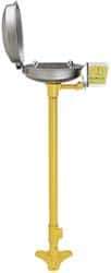 Bradley - Pedestal Mount, Stainless Steel Bowl, Eyewash Station - 1/2" Inlet, 30 psi Flow, 0.4 GPM Flow Rate - Best Tool & Supply