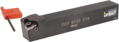 Iscar - External Thread, Right Hand Cut, 3/4" Shank Width x 3/4" Shank Height Indexable Threading Toolholder - 5" OAL, K 16 Insert Compatibility, SE Toolholder, Series SER - Best Tool & Supply