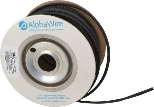 Alpha Wire - 11.13mm ID, Black PET Expandable Cable Sleeve - 100' Coil Length, -103 to 257°F - Best Tool & Supply