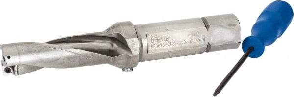 Iscar - 2.63" Max Drill Depth, 3xD, 7/8" Diam, Indexable Insert Drill - 2 Inserts, 1" Shank Diam, Straight Shank - Best Tool & Supply