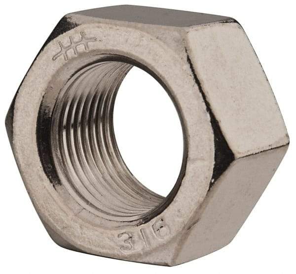 Value Collection - 3/4-16 UNF Stainless Steel Right Hand Hex Nut - 1-1/8" Across Flats, 41/64" High, Uncoated - Best Tool & Supply