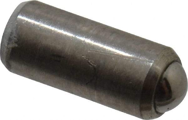 Gibraltar - 0.284" Body Length x 1/8" Body Diam, 0.5 Lb Init to 1 Lb Final End Force, Stainless Steel Press Fit Ball Plunger - 0.093" Ball Diam, 0.035" Max Ball Reach, +0.0010; +0.0020" Tolerance - Best Tool & Supply