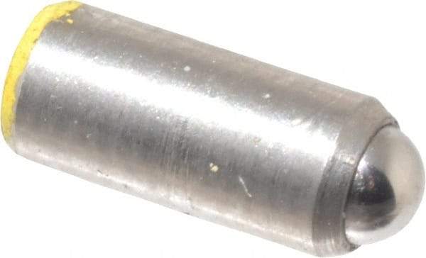 Gibraltar - 0.284" Body Length x 1/8" Body Diam, 2 Lb Init to 5 Lb Final End Force, Stainless Steel Press Fit Ball Plunger - 0.093" Ball Diam, 0.035" Max Ball Reach, +0.0010; +0.0020" Tolerance - Best Tool & Supply