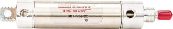 ARO/Ingersoll-Rand - 4" Stroke x 3/4" Bore Double Acting Air Cylinder - 1/8 Port, 1/4-28 Rod Thread, 200 Max psi, -40 to 160°F - Best Tool & Supply