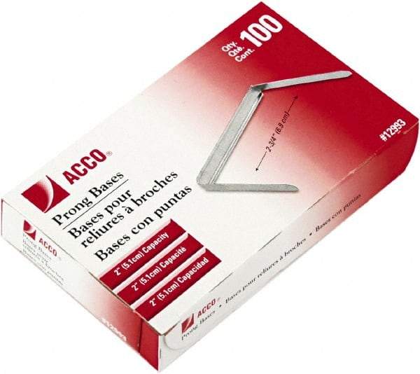 ACCO - 100 Piece Paper File Fasteners - 2" Long - Best Tool & Supply