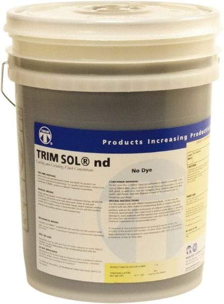 Master Fluid Solutions - Trim SOL nd, 5 Gal Pail Cutting & Grinding Fluid - Water Soluble, For Cutting, Grinding - Best Tool & Supply