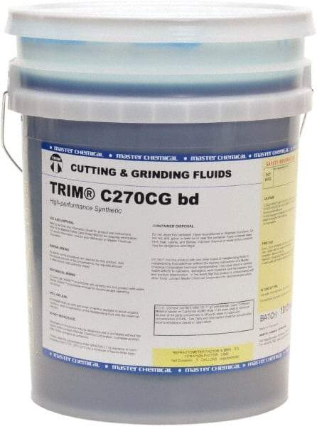 Master Fluid Solutions - Trim C270CG bd, 5 Gal Pail Cutting & Grinding Fluid - Synthetic, For Cutting, Grinding - Best Tool & Supply